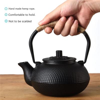 China Black Enamel Chinese Teaware Tetsubin Tea Kettle Cast Iron Viable Personalized Japanese Teapot for sale