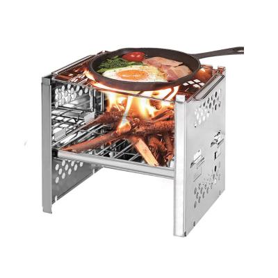 China Outdoor Portable Adjustable Height Stainless Steel Charcoal Camping BBQ Grill for sale