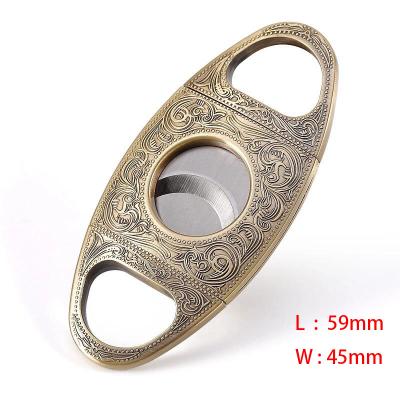 China Logo Minimalist Portable Custom Cigar Cutter With Stainless Steel Sharp Blade Double Guillotine Cigar Cutter Knife for sale