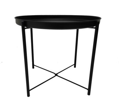 China Modern Living Room Furniture Bestselling Coffee Table Modern Metal Round Side Bistro Black Steel Table Bases On Sale for sale