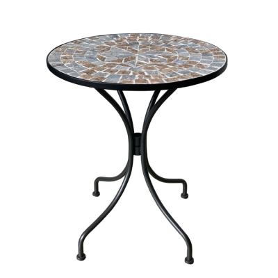 China Factory Price Modern Metal Dining Furniture For Home Use Mosaic Round Bistros Table Outdoor Garden for sale