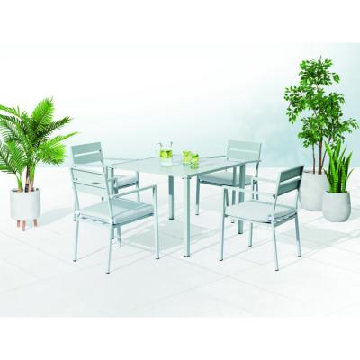 China Wholesale Modern High Level Metal Furniture Table and Chair Restaurant Place Dining Table Set Set for sale