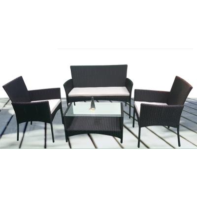 China China Manufacturer Cheap 4PCS Modern Bistros Set Patio Rattan Sofa Sets Rattan Chair Outdoor Garden Furniture Set for sale