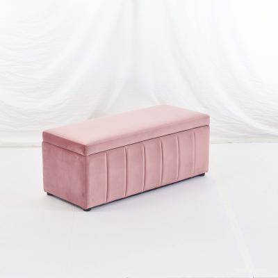 China 2022 Hot Selling Others High Quality Velvet Adjustable Seat Storage Box Ottoman Footstool Soft Stool Sofa for sale