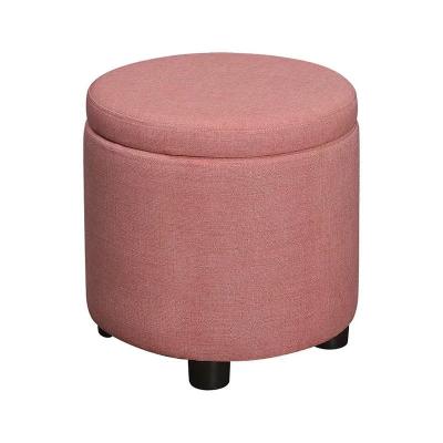 China Adjustable Simple Stylish Design Plastic Leg (Other) Round Ottoman Form PU Home Furniture Living Room Stool And Ottoman for sale