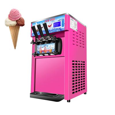 China Snack Factory Good Quality Soft Serve 3 Flavor Fried Price Commercial Vending Roll Swirl Freeze Ice Cream Machine for sale