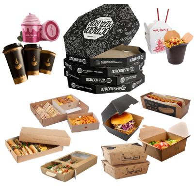 China Recyclable Custom Personalized French Fries Chicken To Go Pizza Cajas 10 12 14 18 24 Inch Italy Black Octagon Hexagon Paper Pizza Boxes for sale