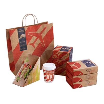 China Recyclable Food Grade Approved Bio Degradable Packaging Recycle Plastic Fast Food Kraft Paper Triangle Takeout Paper Box For Sandwich for sale