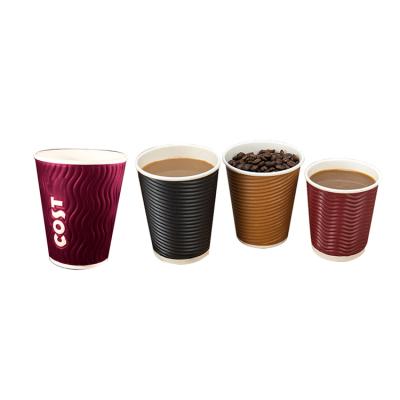 China Recyclable Flexo Printing Craft Corrugated 3.5 4 5 6.5 7 7.5 oz Embossed Double Straight Bubble Wall Sample Espresso Paper Cup With Lid for sale