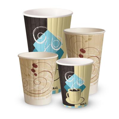 China Heavy Duty Gold 30 Proof Luxury Disposable Heat Insulated High Quality Recyclable 50 60 65 80 90 180 250 300ml Brown Latte Paper Cup for sale