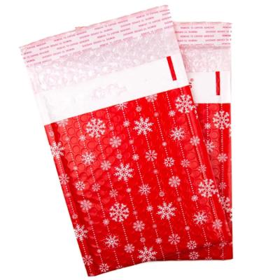 China Strong Adhesive/Shock-resistance/Waterproof/Nice Printing Padded Bubble Mailing Package Waterproof Christmas Packaging Envelopes Express Mail Bag For Christmas for sale