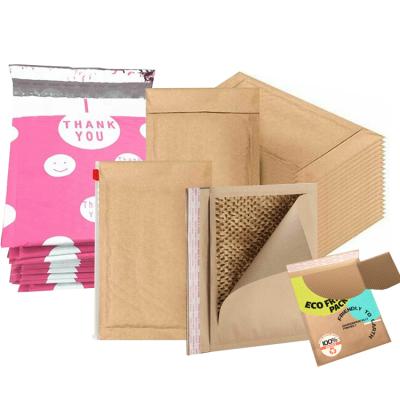 China Customized Shock Resistance Printed Honeycomb Cushion Zipper Slider Poly Mailer Ziplock Padded Mailing Envelopes Kraft Paper Bubble Mailing Bag for sale