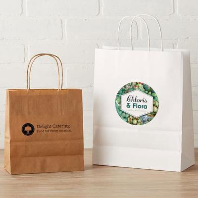 China Recyclable Custom Printing Carry Recycled Brown Kraft Paper Takeout Bags Restaurant Cafe Food Craft Grocery Packaging for sale