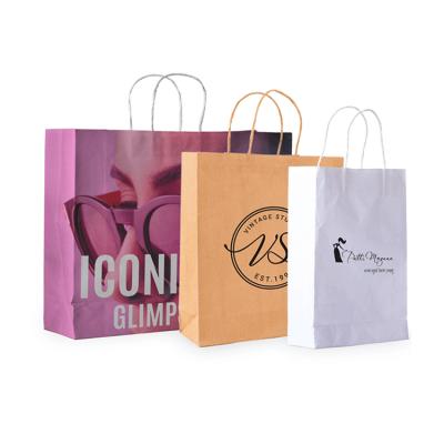 China High Quality Strong Customized Printing Design Recyclable Your Own Logos Big Large Kraft Paper OEM Recycled Paper Bags With Handle for sale