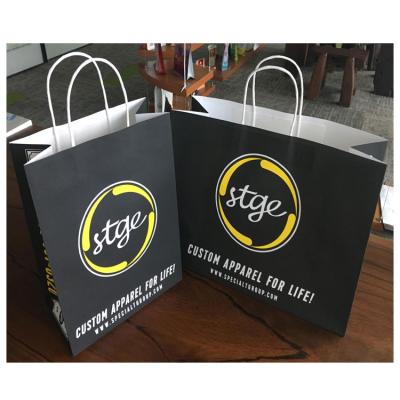 China Recyclable Custom Logo Printed Food Retail Catering Bread Togo Food Grade Restaurant Recycled Packaging Paper White Paper Bags for sale