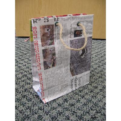 China Recyclable Logo Printing News Hand Made Newspaper Gift Packaging Carry Paper Bag In Bangladesh Shopping for sale