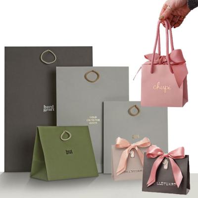 China Recyclable Manufactures Custom Printed Luxury Small Jewelry Boutique Wedding Gift Packaging Retail Paper Bag With Logo for sale