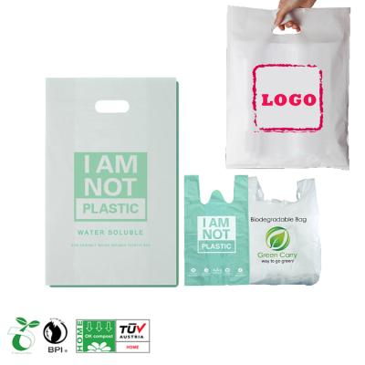 China PLA 100% pbta shopping biodegradable biodegradable organic cornstarch compostable packaging d2w carry usable grocery plastic bag for sale