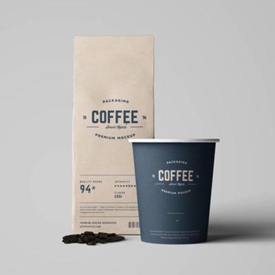 China Custom Gusseted Kraft Paper Bag 8 Sides Seal Food Grade/Flat Bottom Coffee Strong Sealing/Perfect Printing Logo Oem Personalized Size Brown For Espresso Packaging Box for sale