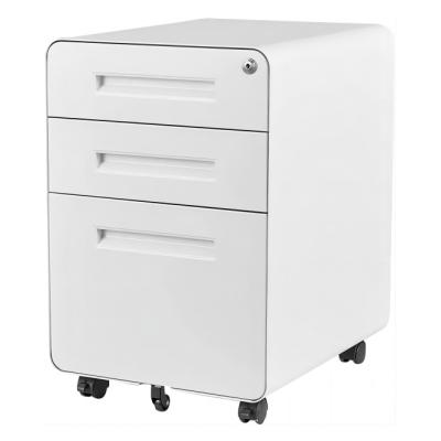 China Wholesale Assembled Movable Letter Size Round Corner Rolling Drawers Pedestal Filing Office Cabinets Furniture Under Desk for sale