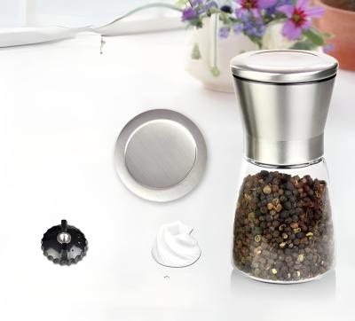 China Amazon Viable Hot Sale High Quality Kitchen Storage Manual Salt and Pepper Grinder Set Seasoning Glass Bottle for sale