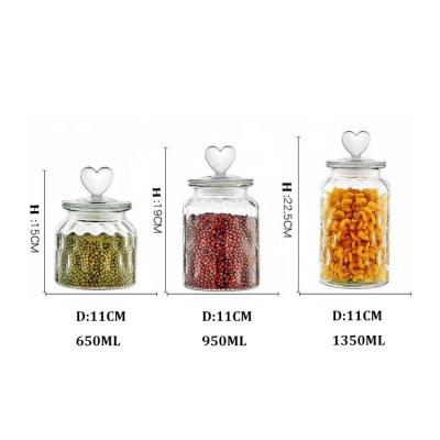 China Fresh Preservation Wholesale Food Container Mason Jar Storage Airtight Clear Glass Jar With Sglass Lids for sale