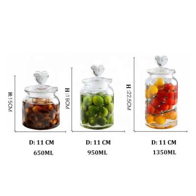 China Freshness preservation wholesales factory price glass bottle jar glass storage jar with top cover for sale