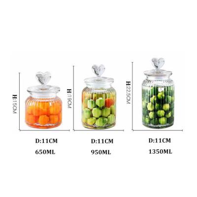 China Freshness Preservation Customized Designs Kitchenware Food Beans Spice Storage Glass Jar With Lid for sale