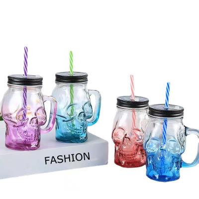 China Selling New Fashion Products Fashion Storage Glass Jar Handle Cup Viable Online Fashionable Glass Mugs for sale