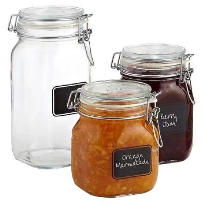 China China wholesale freshness preservation wide mouth clear glass jar with clip lock lid shopping glass jar for sale