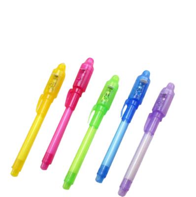 China office & School Pen Novelty Magic Colorful Invisible Ink Universal Pen With UV Light Kids Light Up Money Checking Pen for sale