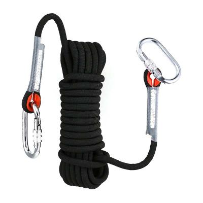 China Custom Made High Quality Durable 8Mm 9Mm 10Mm 12Mm Rappelling Climbing Rope 16Mm 32ft Escape Rock Rope Climbing Rope for sale