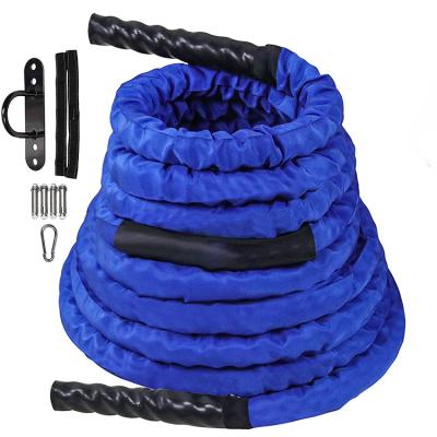 China Commercial Professional Use Grade Women Men Women Fitness Exercise Training Weighted Rope Battle Rope With Protective Sleeve for sale