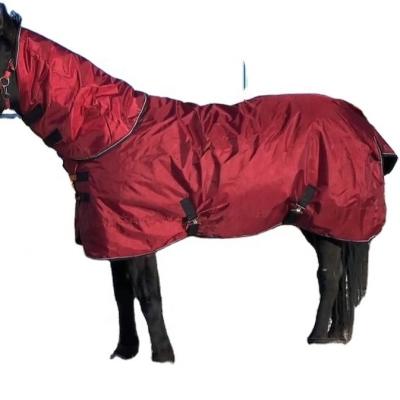 China Small amount 1680D polyester waterproof breathable neck dectachble blanket with 300G polyfill winter assembly horse blanket for sale