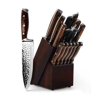 China 2021 Sustainable 15 Pcs Chef Kitchen Knife Japan Stainless Steel Chef Knife Set for sale