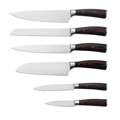 China Contemporary Professional Kitchen Knife 6 Set 1.4116 Steel Chef Knife Set for sale