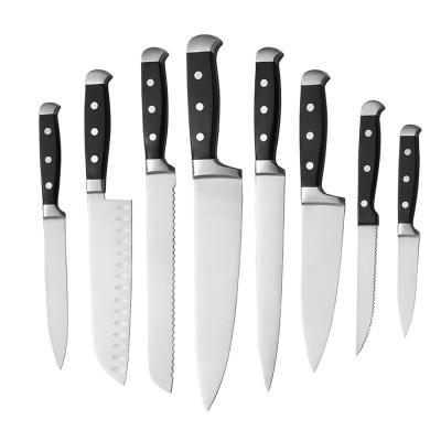 China Viable Factory Custom Knife Set Kitchen 8 Pcs Chef Knife Set With ABS Handle for sale