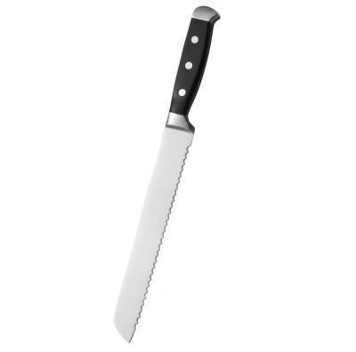 China Professional Super Sharp Chef Knife 8 Inch Stocked Steel Serrated Bread Knife for sale