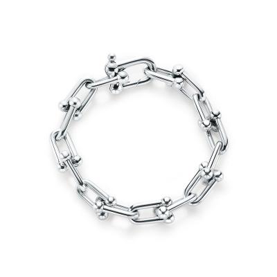 China CLASSIC 925 Sterling Silver TFN Bracelet Big Chunky Links Bracelet 18K Gold Jewelry For Women for sale