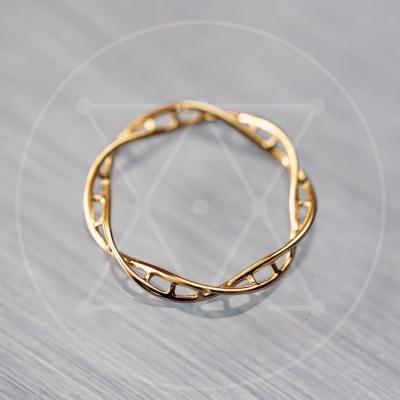 China Classic 14K Gold Plated Polished DNA Double Helix Ring For Women for sale