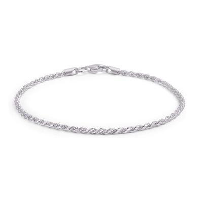 China Pure BOHEMIA 18K 925 Gold Sterling Silver Italian Diamond-Cut Braided Rope Chain Anklet Bracelet For Women Teen Girls for sale