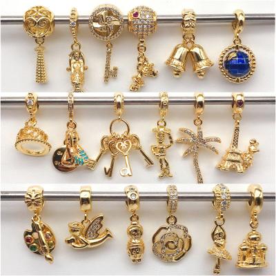 China Classic Windmill Mermaid Globe Bell Charm Pendant With 14K Gold Fit Pand Making Jewelry Accessories DIY Bracelet Necklace for sale