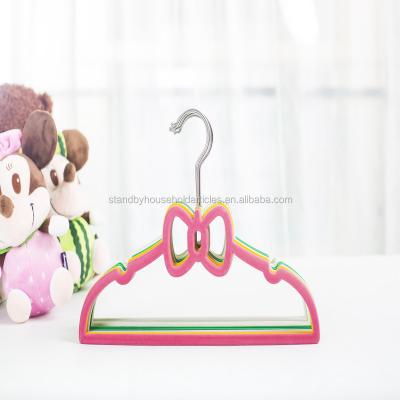 China SHOW Wholesale Stock Kids Velvet Flocked Hanger For Clothes for sale