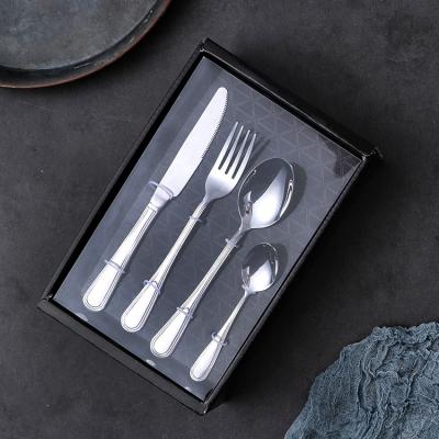 China High Quality Viable Classic Dinner Spoon Knife Fork Flatware Stainless Steel Cutlery Set 24 Pieces for sale