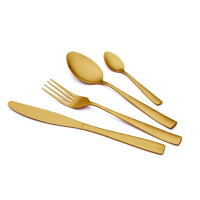 China 24 Pcs Disposable Luxury Flatware Set Gold Gold Dinnerware Cutlery Set In Gift Box for sale