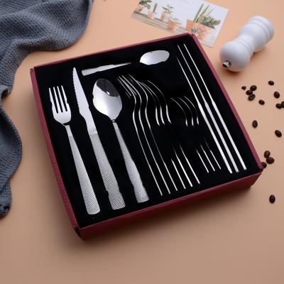 China Sustainable 16pcs Flatware Gift Sets Spoon And Fork Set In A Case 16 Pcs Cutlery Set Stainless Steel Dinnerware for sale