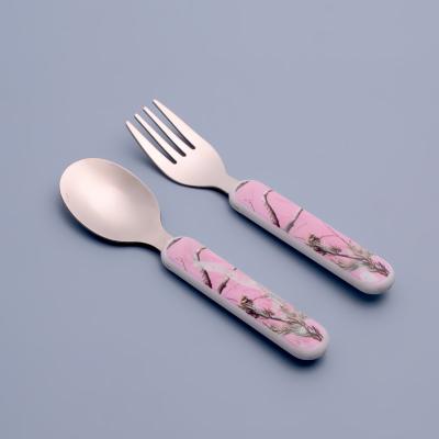 China Amazon Sustainable Hot Sale Kids Self Feeding Flatware Toddler Silverware Custom Kids Spoon Set Toddler Utensils Kids cutlery fork for sale