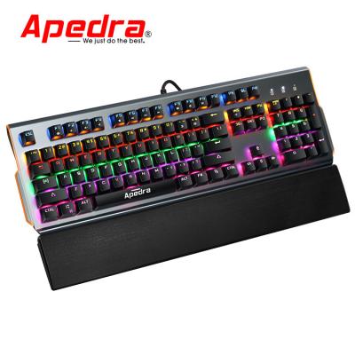 China Newest Apedra ERGONOMIC Ergonomic Gaming Keyboard RGB Hand Rest Switches Mechanical Gaming Keyboard for sale