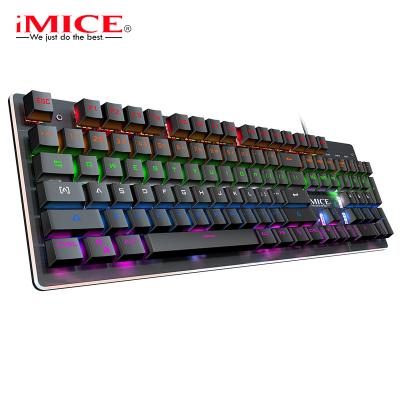 China Numpad iMICE MK-X80 Metal Backlight Keyboard Green Shaft Machine Gaming Keyboard Cable for sale