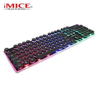 China Numpad iMICE AK-700 Desktop Keyboard USB Punk Machines Retro Feel Glow E-sports Gaming Keyboard for sale